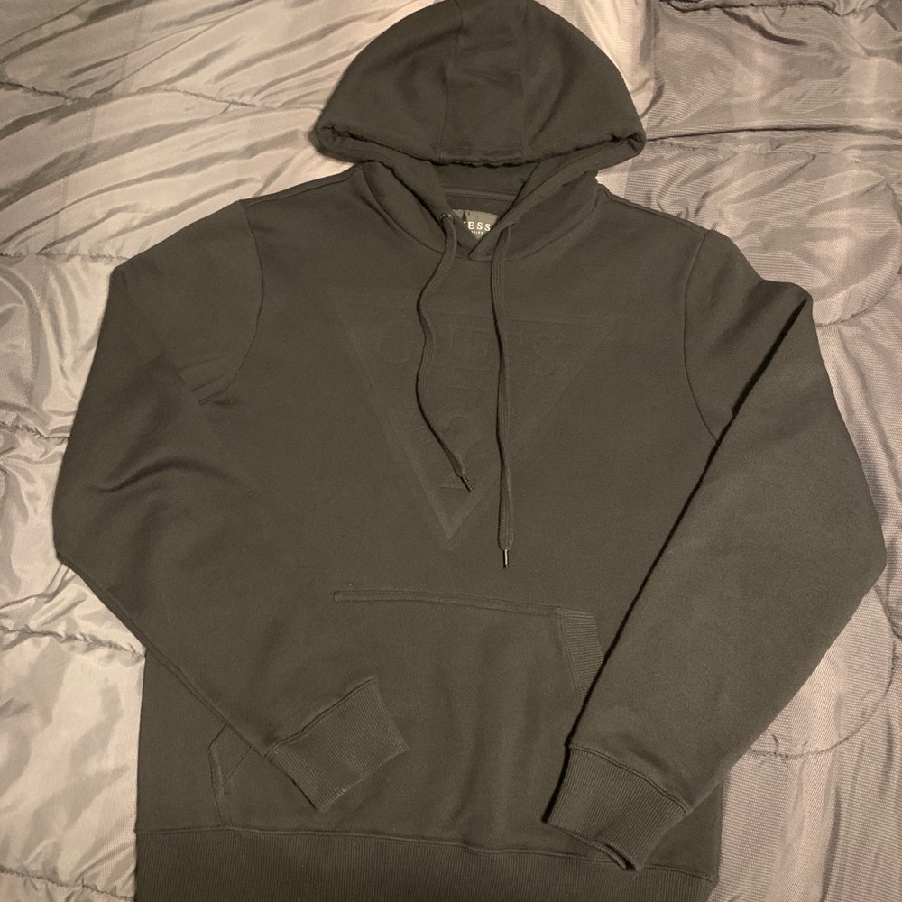 Mens Guess Sweater Hoodie Black Small